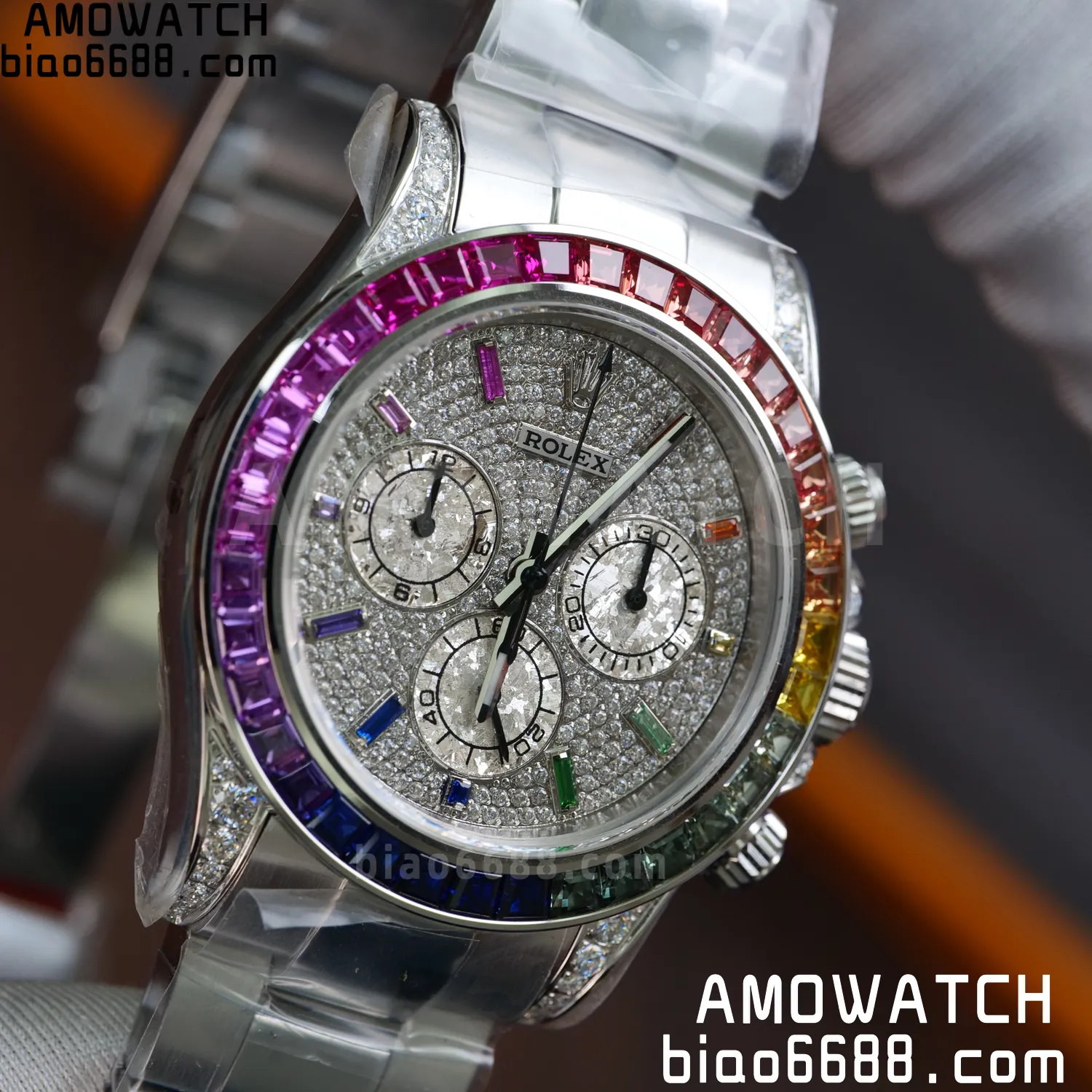 Rolex Daytona RX Factory 1:1 Best Edition Diamond Dial Dial on SS Bracelet DD4130 (Weighted)207g 85 33dc22c3ce839f5 AMO Watch