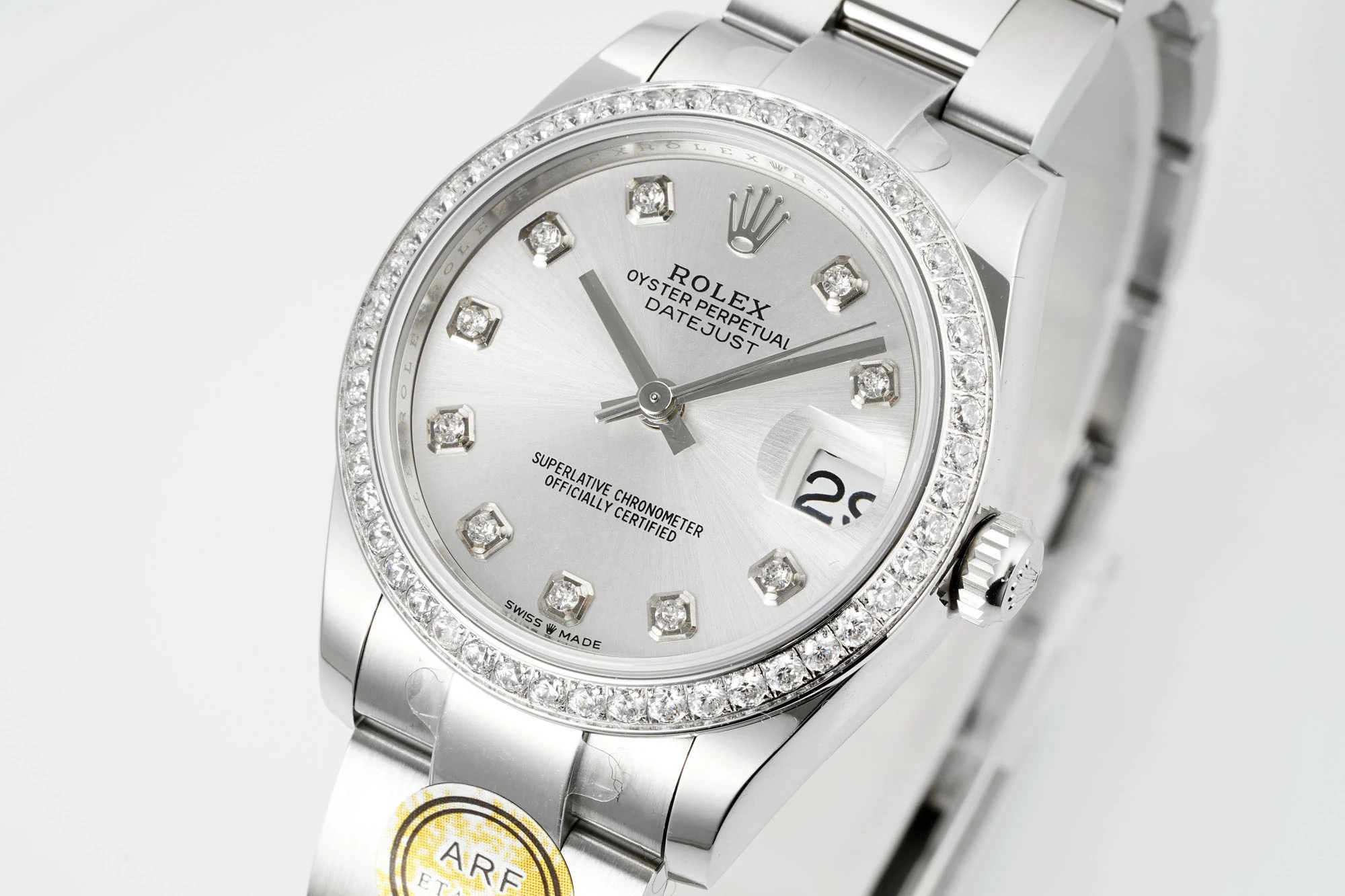 Rolex DateJust 31 278384 ARF 1:1 Best Edition 904L Steel White Roman Dial Diamond bezel on SS Oyster Bracelet 23 33f97cdfe3d3d5b AMO Watch
