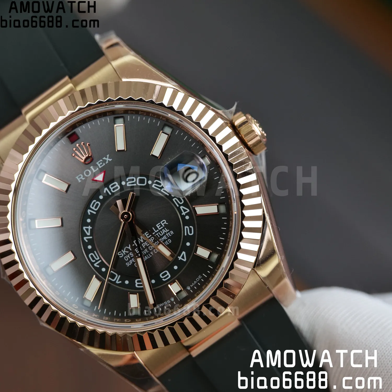 Rolex Sky-Dweller 336238 YG ZF 1:1 Best Edition Mint Gray Dial Asian 2824(Gain Weight)187g 69 35b857d9d7a0470 AMO Watch