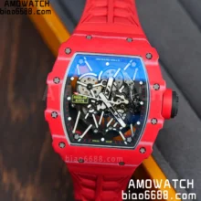 RICHARD MILLE RM035-02 Red NTPT ZF 1:1 Best Edition Skeleton Dial on Black Rubber Strap RMAL1 Super Clone V7