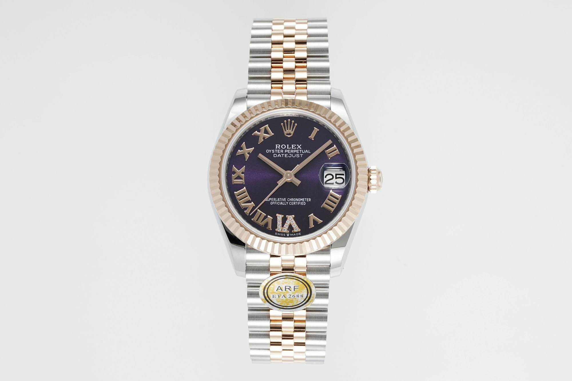 Rolex DateJust 31 278271 ARF 1:1 Best Edition 904L Steel Purple Roman Dial on SS/RG Jubilee Bracelet 19 361776b848ae8d4 AMO Watch