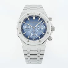 Royal Oak Chrono 26240 Frosted SS DDF 1:1 Best Edition Ice Blue Dial on SS Bracelet DD4401 Super Clone