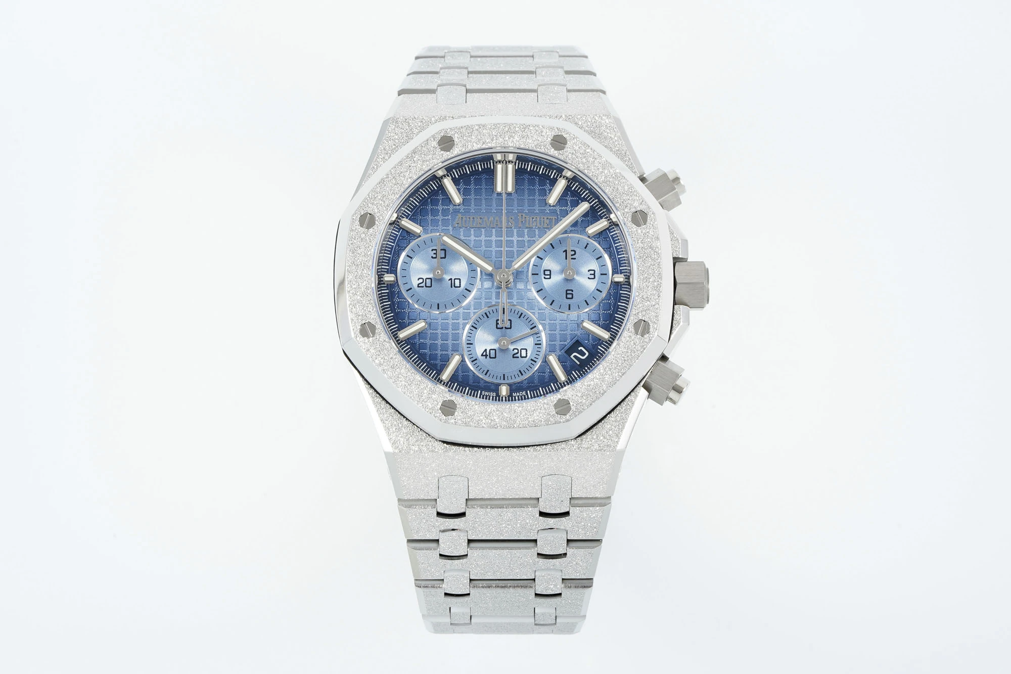 Royal Oak Chrono 26240 Frosted SS DDF 1:1 Best Edition Ice Blue Dial on SS Bracelet DD4401 Super Clone 19 39a50a53e1f9b57 AMO Watch