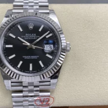 Rolex DateJust 41 126334 904L SS VSF 1:1 Best Edition Black Stick Dial on Jubilee Bracelet VS3235 V2 (133g)
