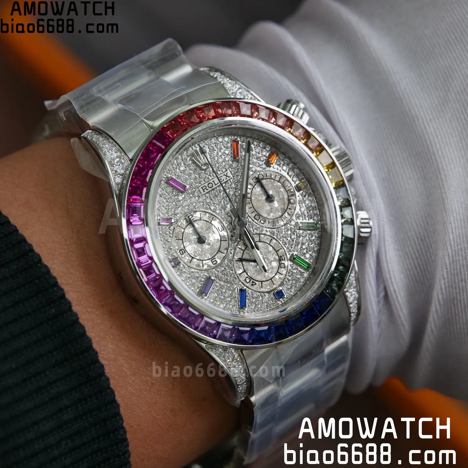 Rolex Daytona RX Factory 1:1 Best Edition Diamond Dial Dial on SS Bracelet DD4130 (Weighted)207g 93 3a0862542f8ac21 AMO Watch