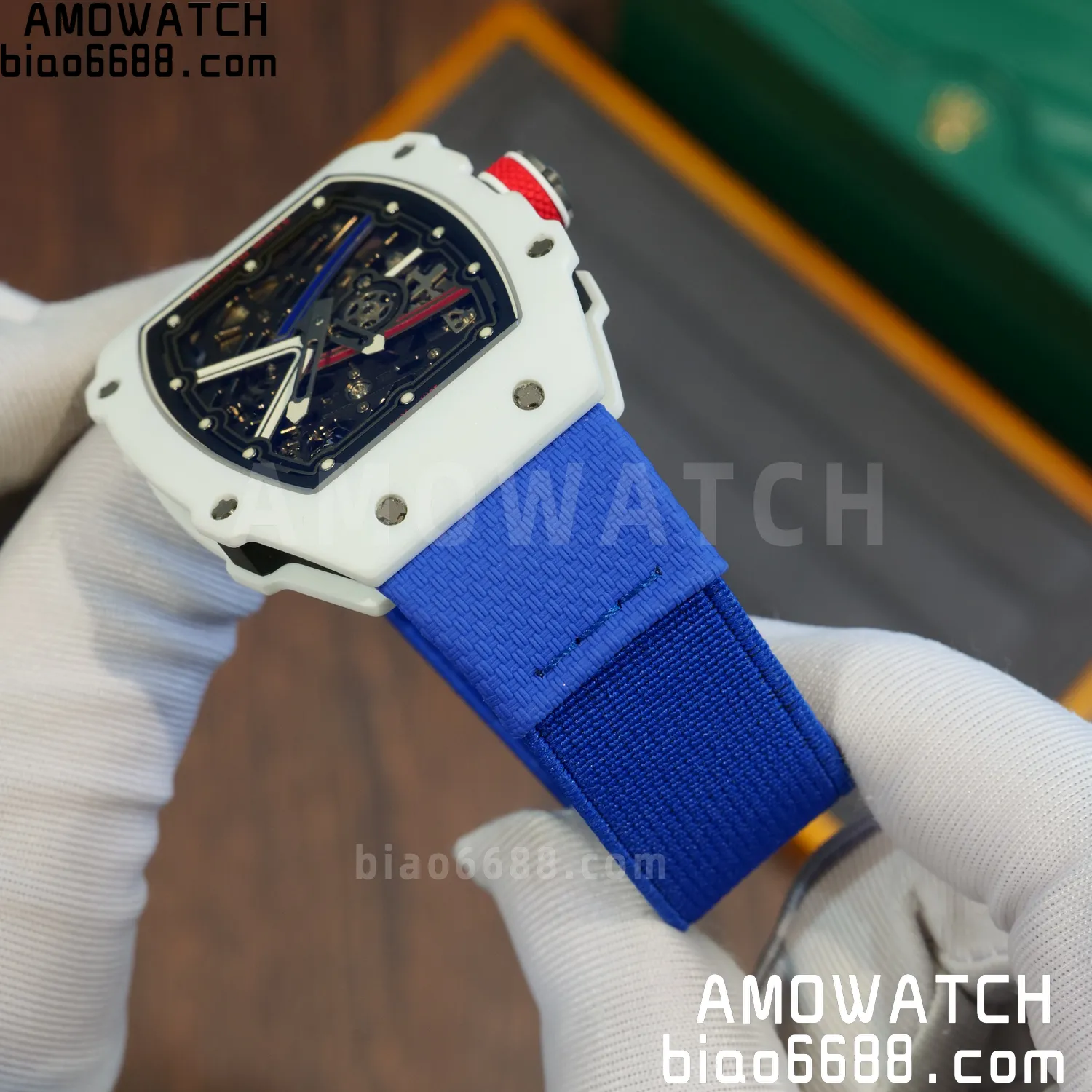 RICHARD MILLE RM67-02 White NTPT VAF Best Edition France Dial on Blue Nylon strap CRMA7 Clone 62 4336e344e80f72b 阿默表行AmoWatch