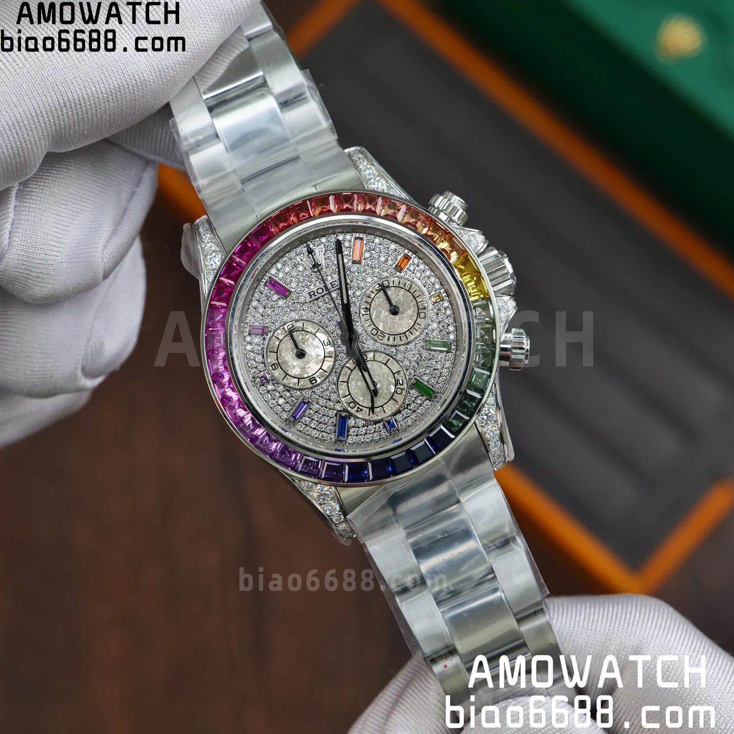 Rolex Daytona RX Factory 1:1 Best Edition Diamond Dial Dial on SS Bracelet DD4130 (Weighted)207g 68 44103e8390d7189 AMO Watch