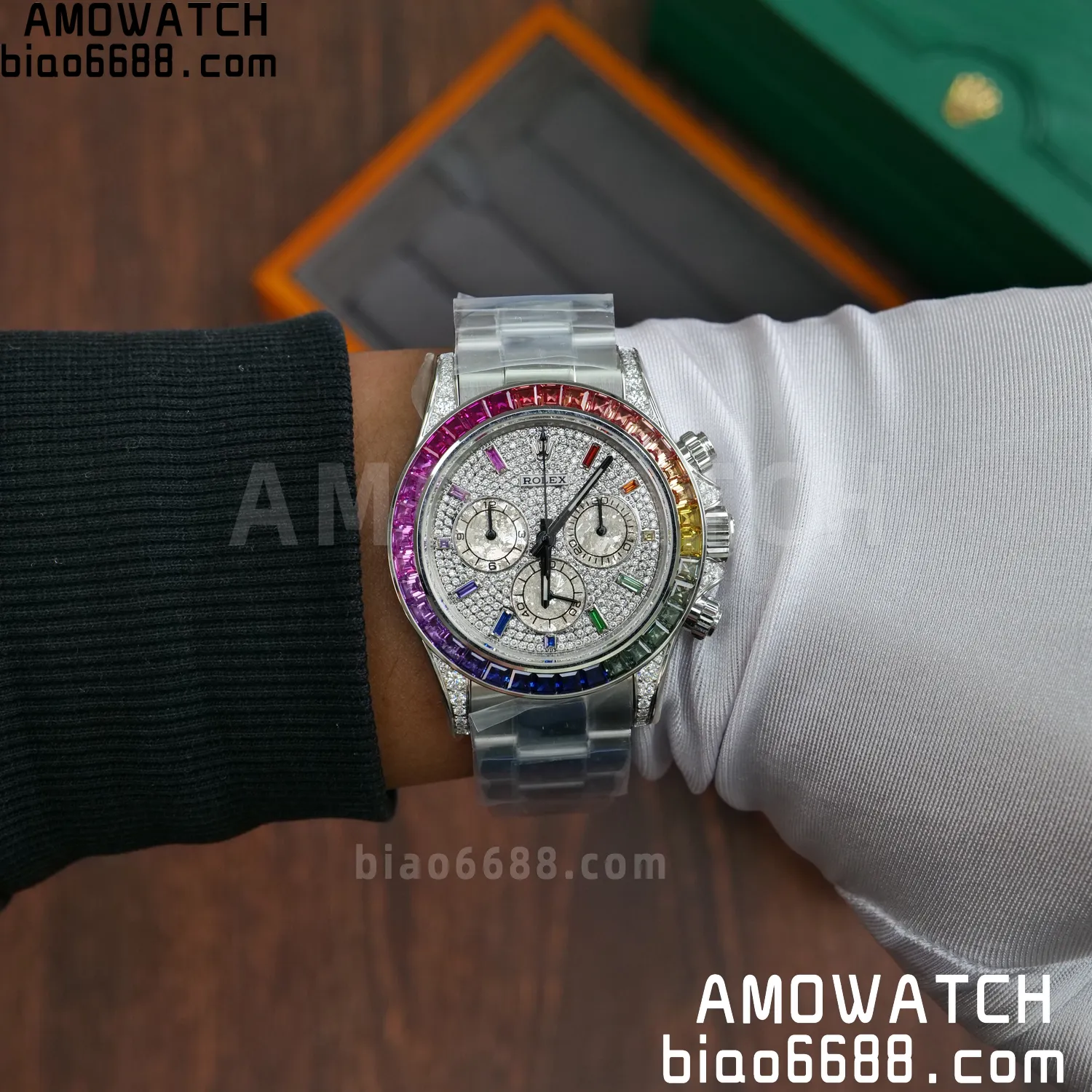 Rolex Daytona RX Factory 1:1 Best Edition Diamond Dial Dial on SS Bracelet DD4130 (Weighted)207g 95 46c4af9dfa07361 AMO Watch