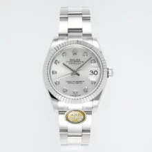 Rolex DateJust 31 278274 ARF 1:1 Best Edition 904L Steel Silver Diamonds Dial on SS Oyster Bracelet ETA2688