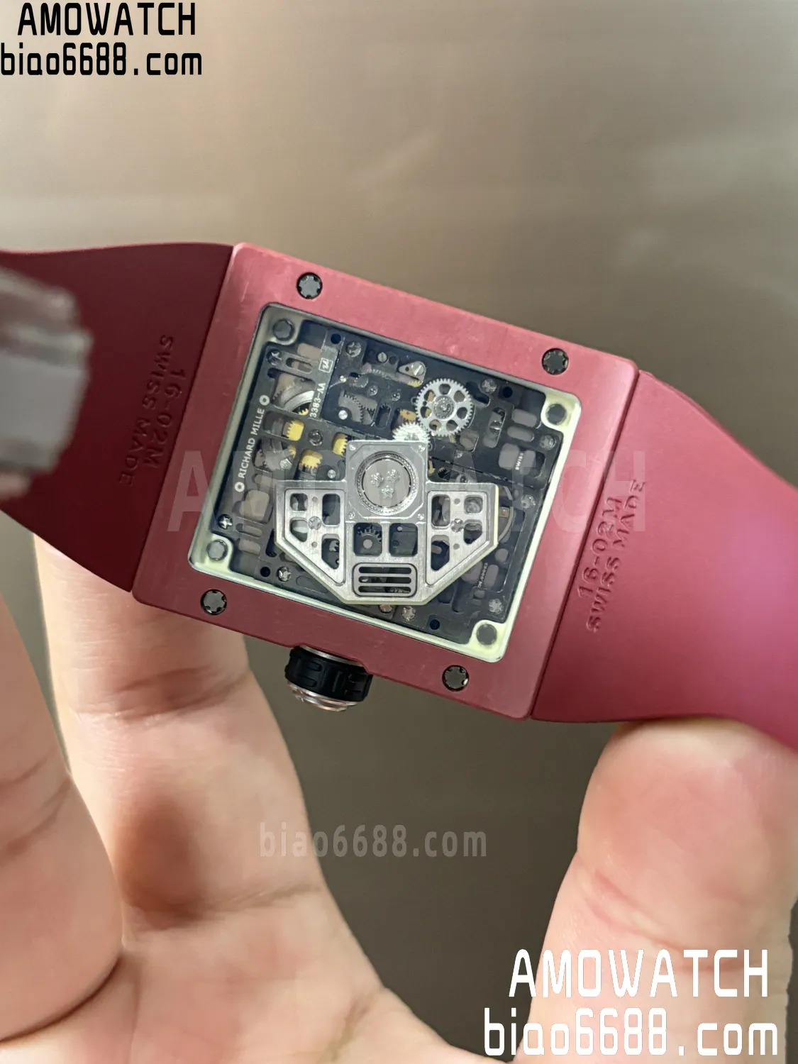 Umi Maker's RM16-02 Red NTPT Skeleton Dial on Rubber strap CRMA9 Super Clone 22 478aa79fa4ab310 AMO Watch