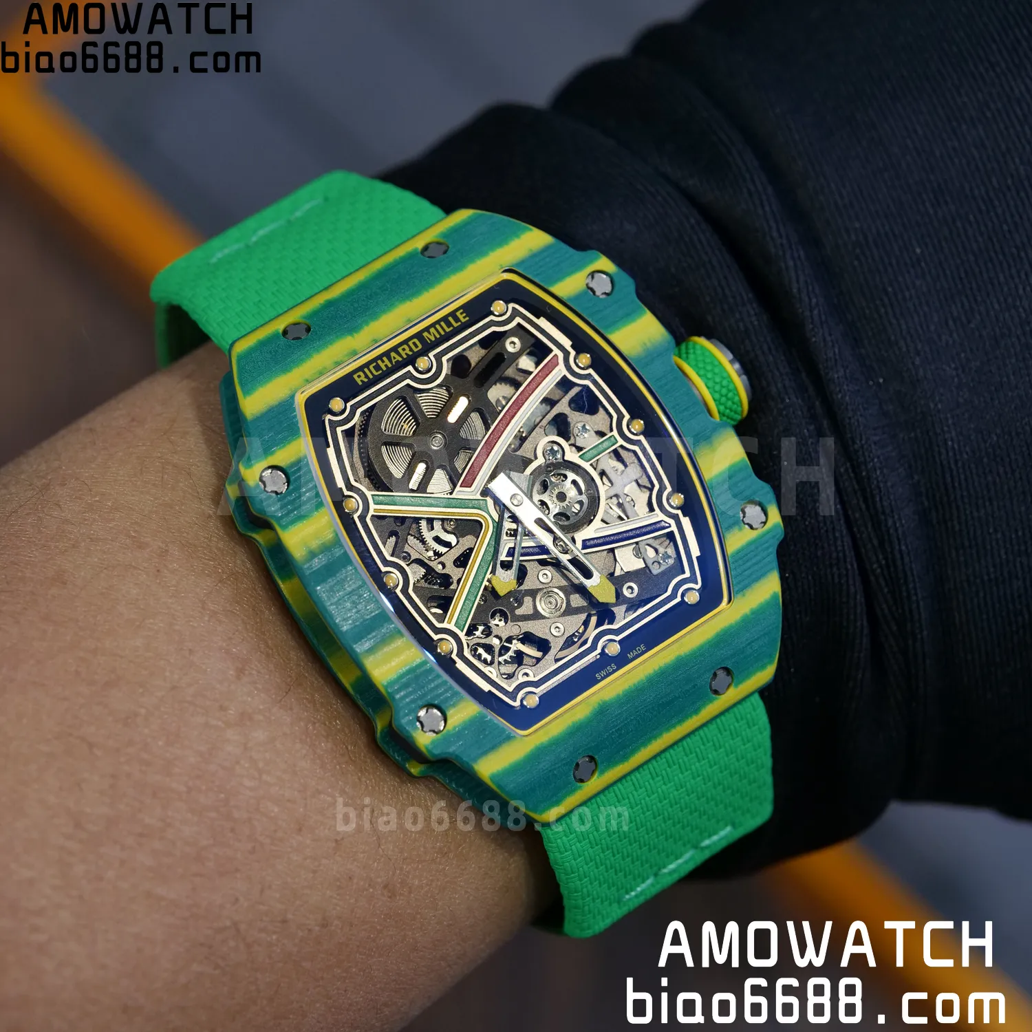 RICHARD MILLE RM67-02 Green NTPT AVF Best Edition Wayde van Niekerk on Green Nylon strap CRMA7 Clone 98 4f5a8f3568475e6 AMO Watch