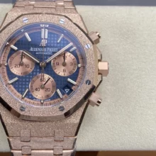 Royal Oak Chrono 26240 Frosted RG DDF 1:1 Best Edition Blue Dial on RG Bracelet DD4401 Super Clone