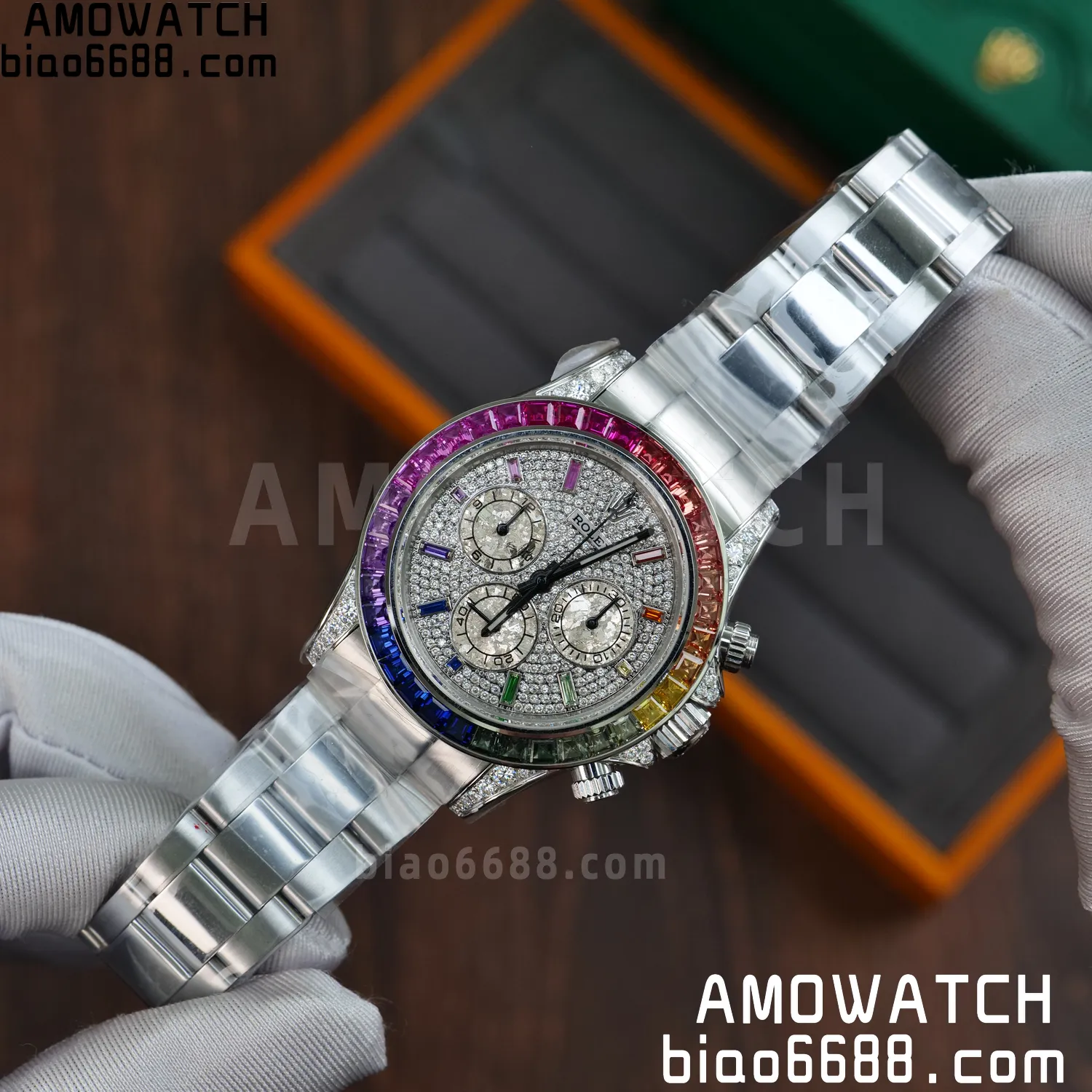 Rolex Daytona RX Factory 1:1 Best Edition Diamond Dial Dial on SS Bracelet DD4130 (Weighted)207g 70 5244f741cd69e75 AMO Watch