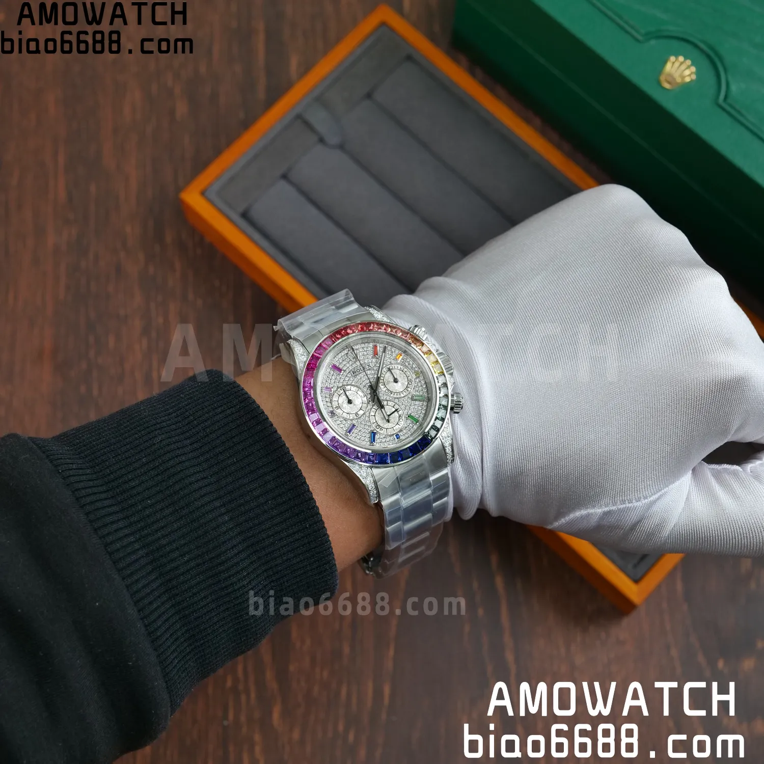 Rolex Daytona RX Factory 1:1 Best Edition Diamond Dial Dial on SS Bracelet DD4130 (Weighted)207g 96 5288d820604e14f AMO Watch