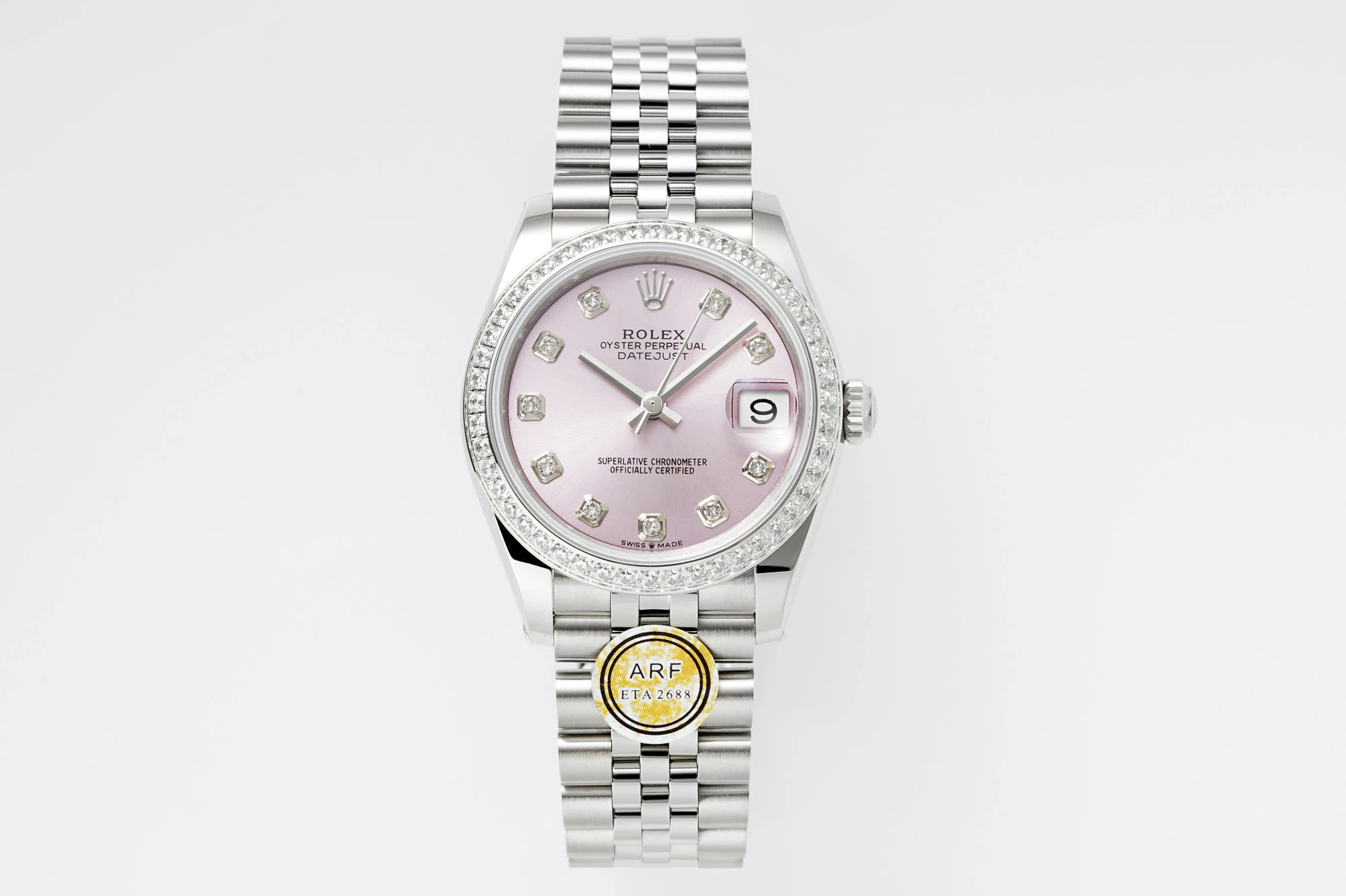 Rolex DateJust 31 278384 ARF 1:1 Best Edition 904L Steel Pink Diamond Dial Diamond bezel on SS Jubilee Bracelet 19 53d4cccd0b35568 AMO Watch
