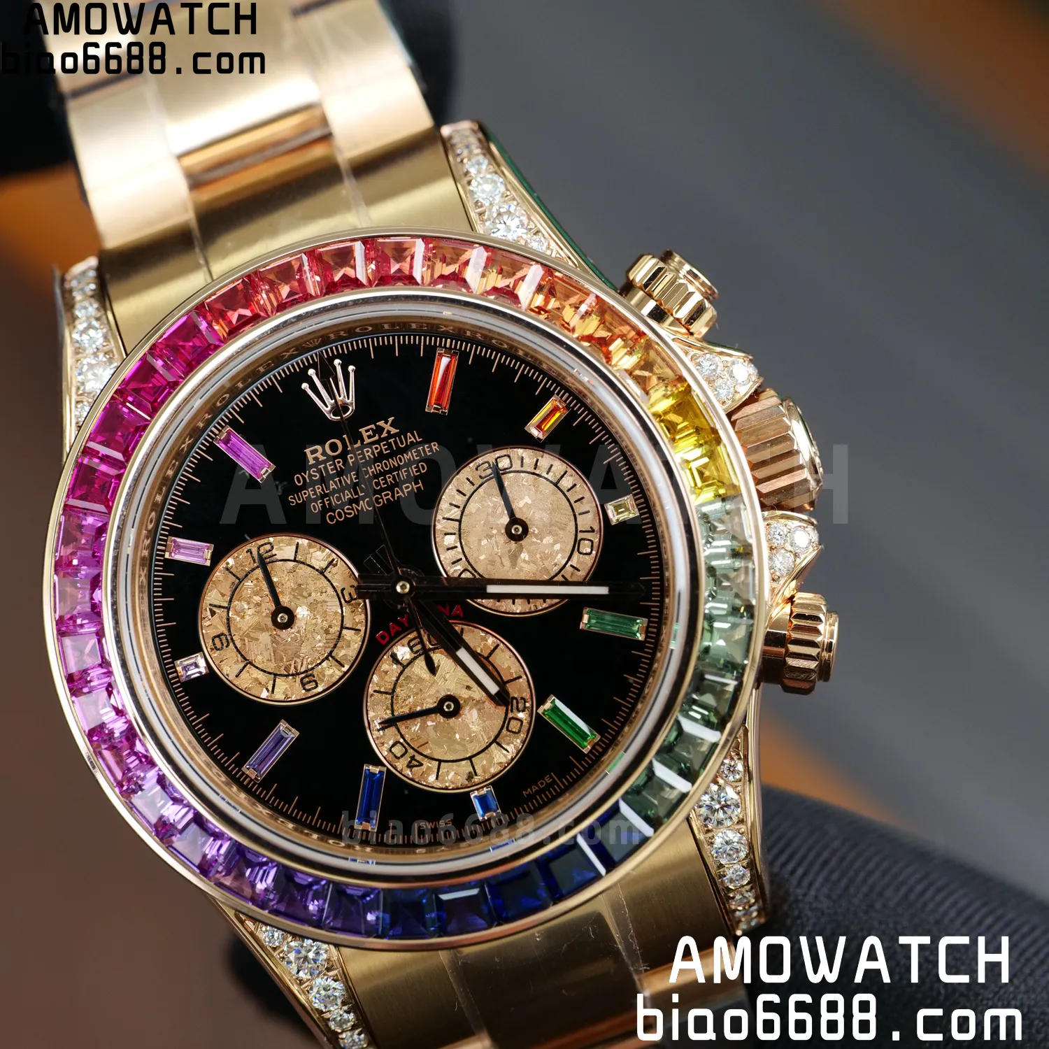 Rolex Daytona RG 116595 RX Factory 1:1 Best Edition Black Rainbow Dial on RG Bracelet DD4130 (Weighted)207g 75 547904b5f177f61 阿默表行AmoWatch