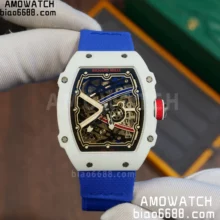 RICHARD MILLE RM67-02 White NTPT VAF Best Edition France Dial on Blue Nylon strap CRMA7 Clone