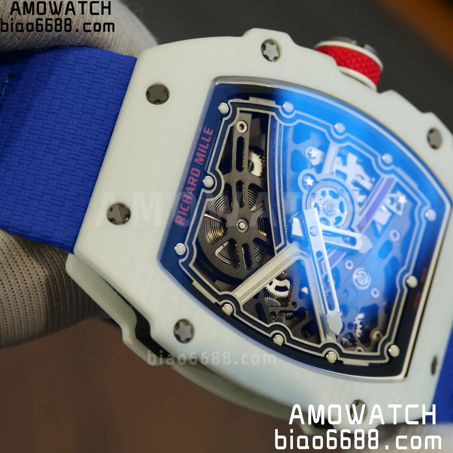 RICHARD MILLE RM67-02 White NTPT VAF Best Edition France Dial on Blue Nylon strap CRMA7 Clone 71 54b48a3250a9b6e 阿默表行AmoWatch