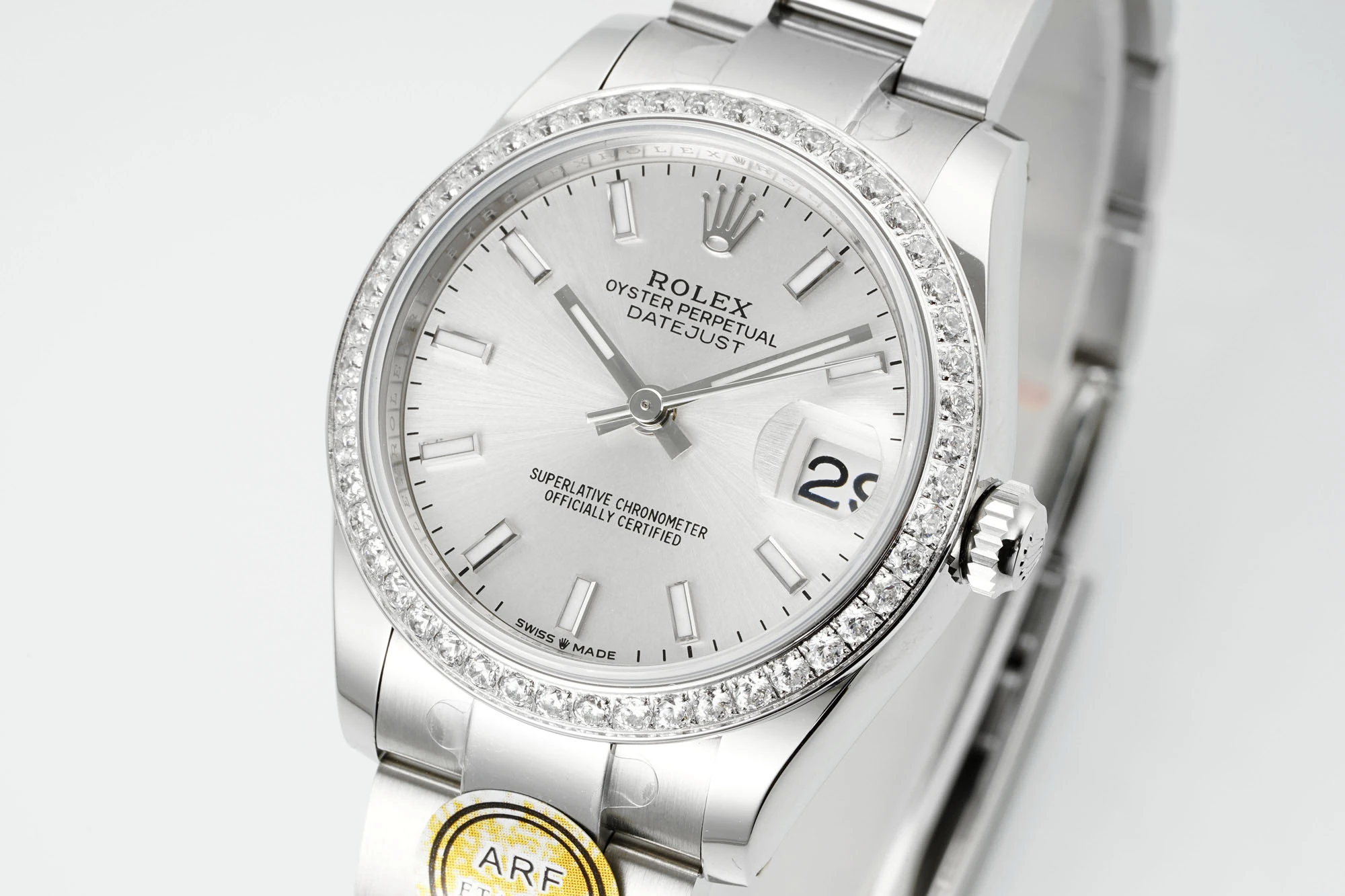 Rolex DateJust 31 278384 ARF 1:1 Best Edition 904L Steel Silver Dial Diamond bezel on SS Oyster Bracelet 23 56c6e170ce613bf AMO Watch
