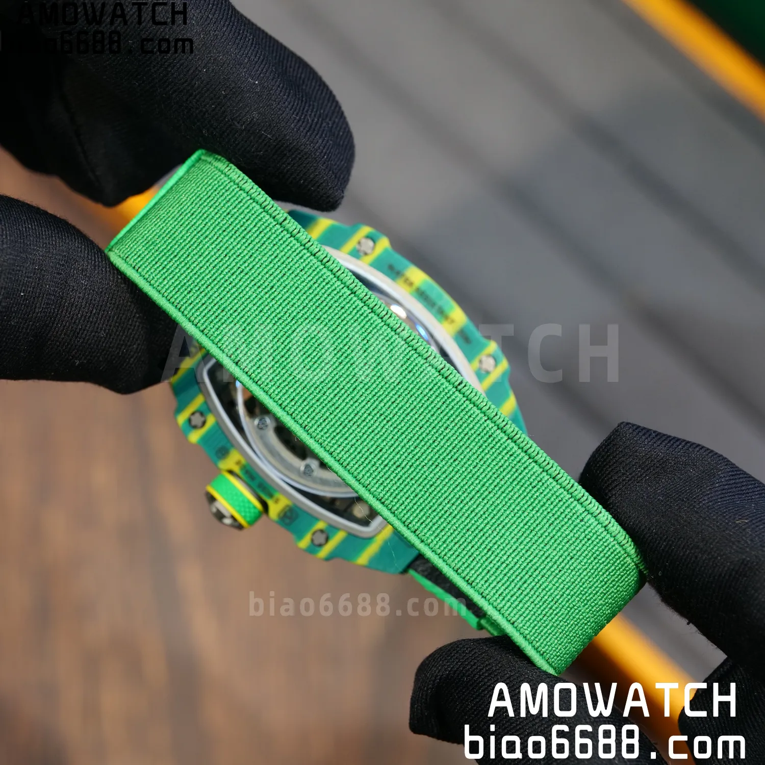 RICHARD MILLE RM67-02 Green NTPT AVF Best Edition Wayde van Niekerk on Green Nylon strap CRMA7 Clone 91 572a94abfa94e73 AMO Watch