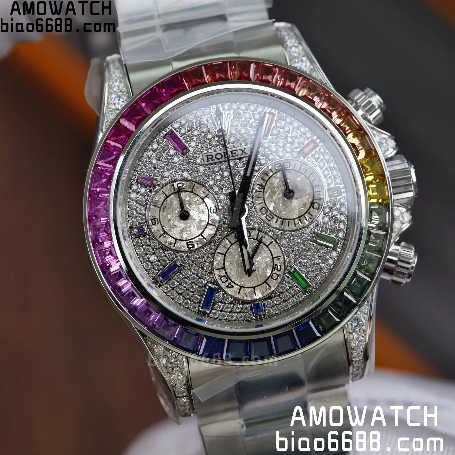 Rolex Daytona RX Factory 1:1 Best Edition Diamond Dial Dial on SS Bracelet DD4130 (Weighted)207g 83 5fd0b32d3664244 AMO Watch