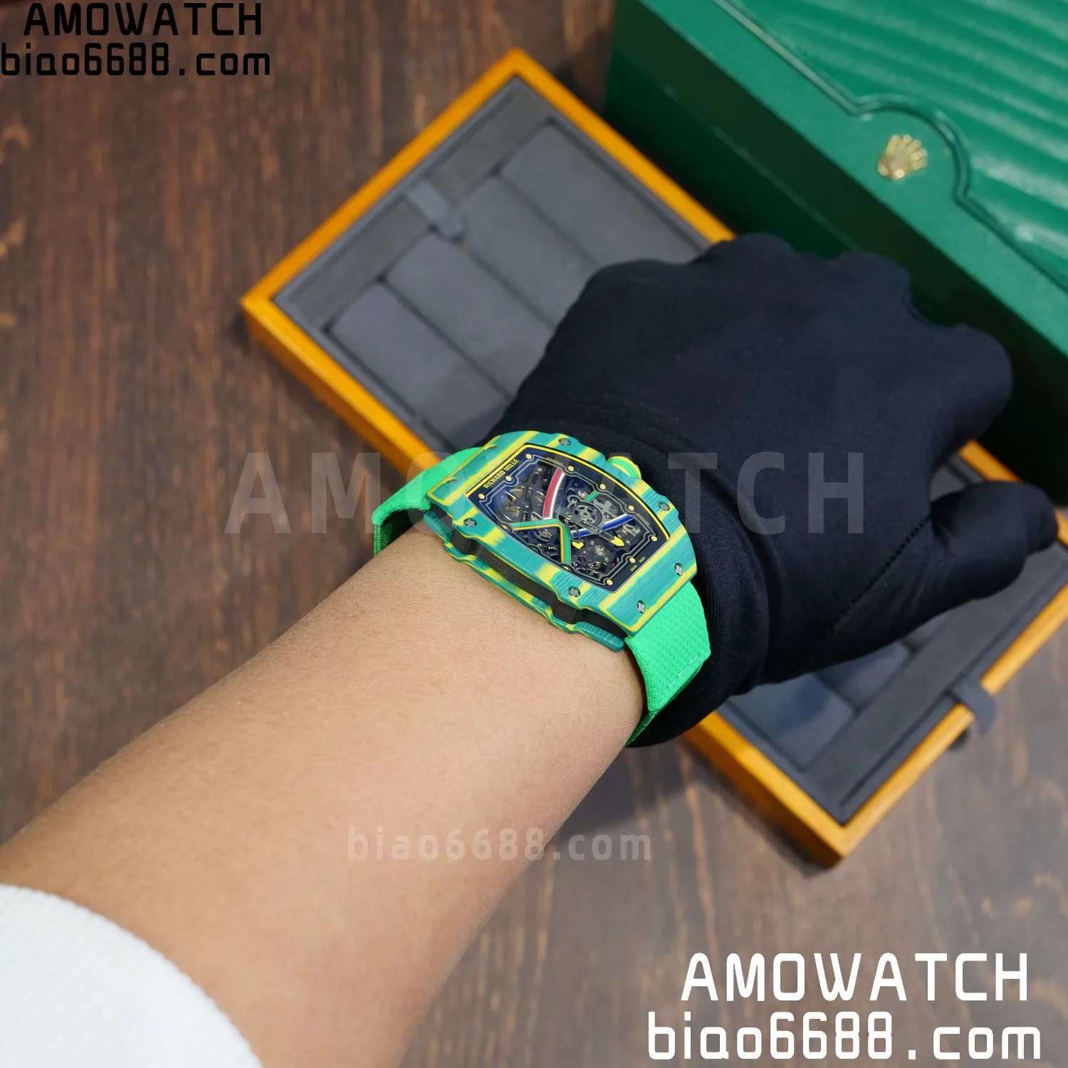 RICHARD MILLE RM67-02 Green NTPT AVF Best Edition Wayde van Niekerk on Green Nylon strap CRMA7 Clone 100 5fdc023ff3f9017 AMO Watch