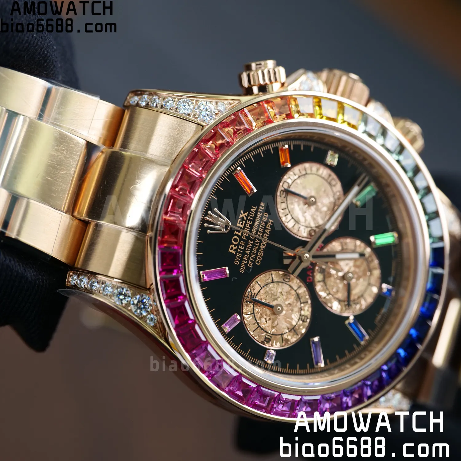Rolex Daytona RG 116595 RX Factory 1:1 Best Edition Black Rainbow Dial on RG Bracelet DD4130 (Weighted)207g 74 61a8e717aa51774 阿默表行AmoWatch