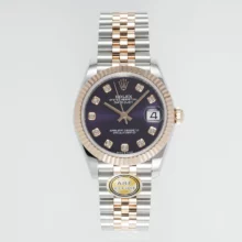 Rolex DateJust 31 278271 ARF 1:1 Best Edition 904L Steel Purple Diamonds Dial on SS/RG Jubilee Bracelet