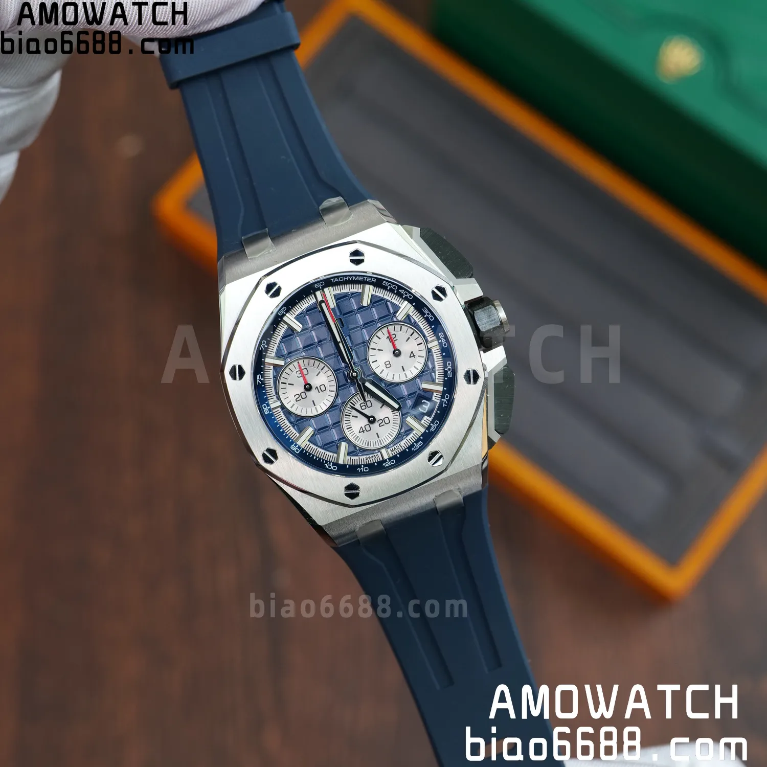 AP Royal Oak Offshore 43mm 26420 SS APSF 1:1 Best Edition Blue Dial on Rubber Strap Super Clone 4401 V2 (Free Sprung) 56 6732914b937db72 AMO Watch