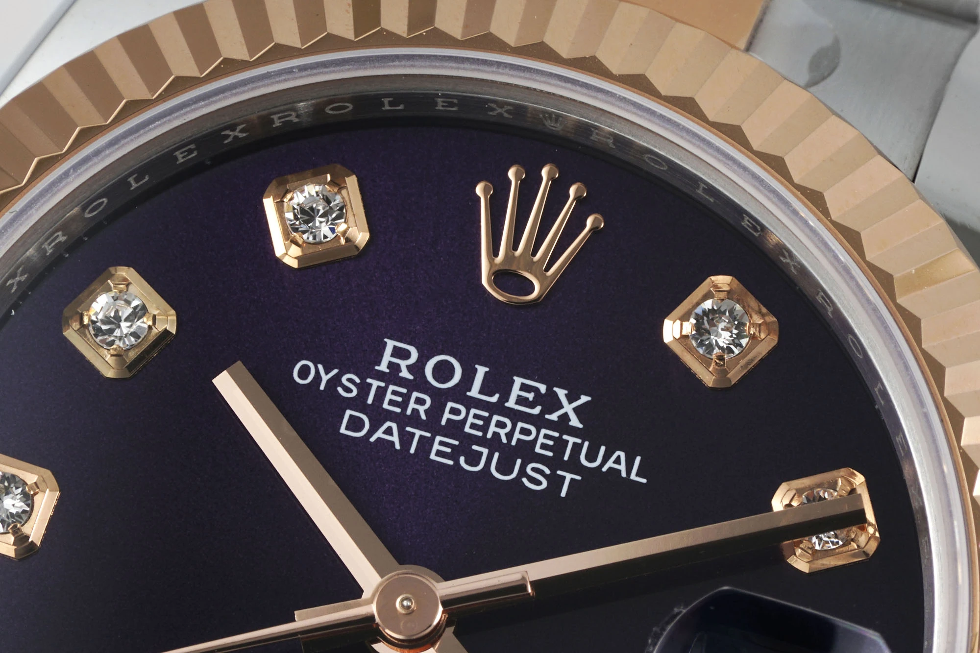 Rolex DateJust 31 278271 ARF 1:1 Best Edition 904L Steel Purple Diamonds Dial on SS/RG Oyster Bracelet 21 67406855f0760bf AMO Watch