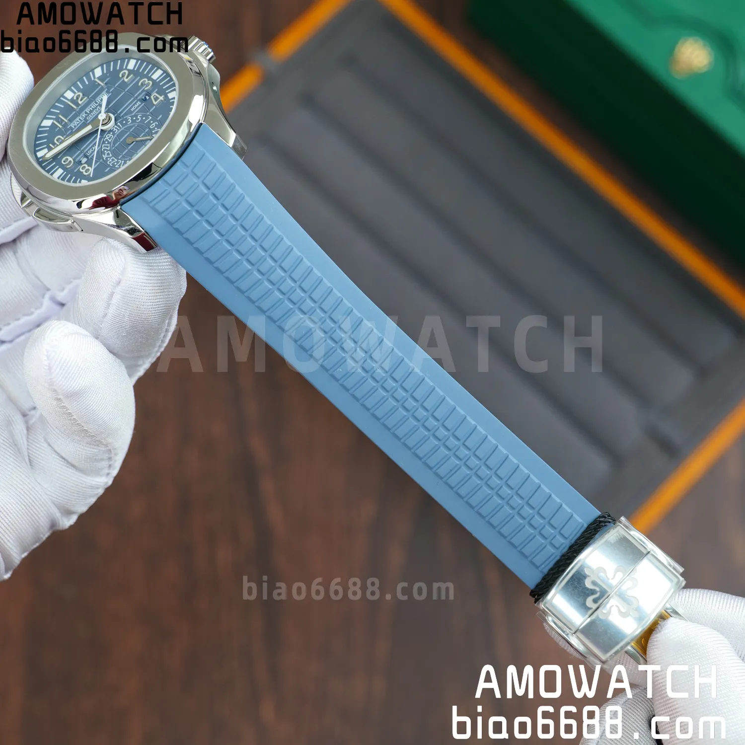 PP Aquanaut 5164G SS ZF 1:1 Best Edition Blue Dial on Blue Rubber Strap A324 66 68d9f87ae71a203 AMO Watch