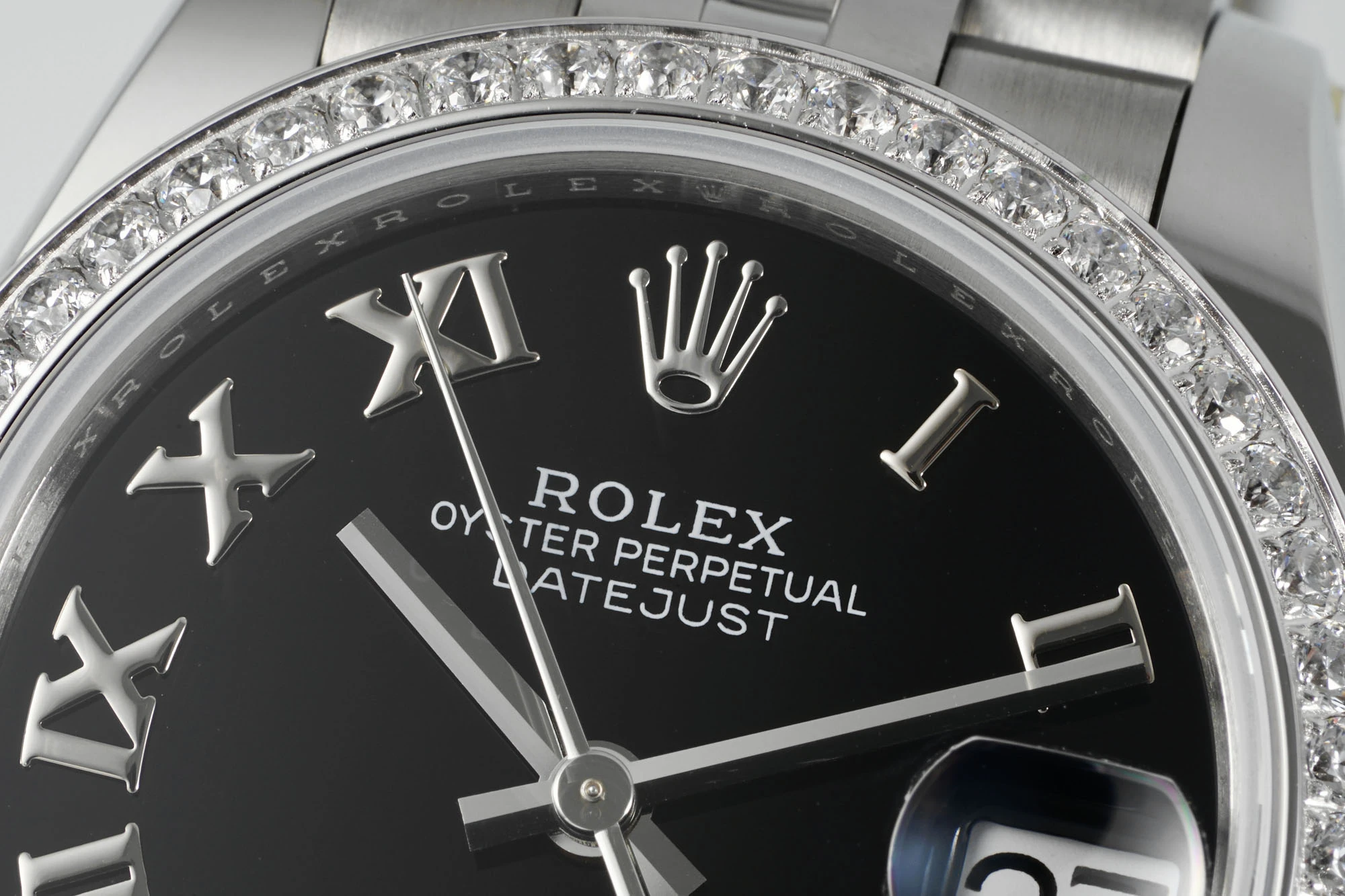 Rolex DateJust 31 278384 ARF 1:1 Best Edition 904L Steel Black Roman Dial Diamond bezel on SS Jubilee Bracelet 21 697994f50b11749 AMO Watch
