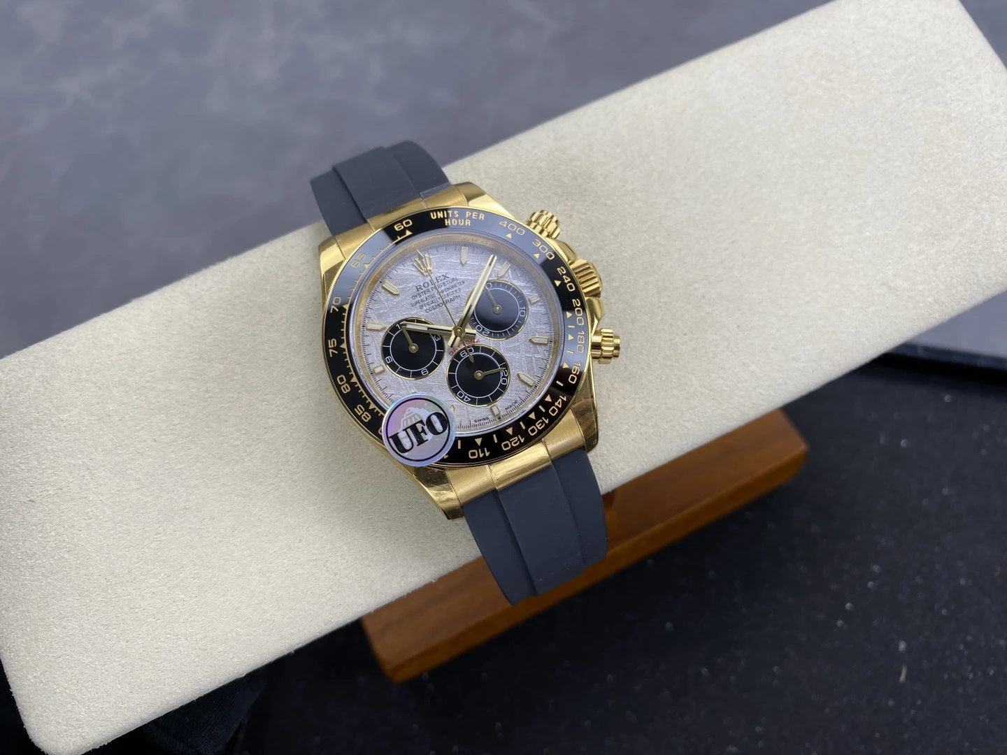 Rolex Daytona 126518 YG UFO 1:1 Best Edition Meteorite Stick Dial on Oysterflex Strap UF4131 (Free Sprung) 37 6ac91b66256071e AMO Watch