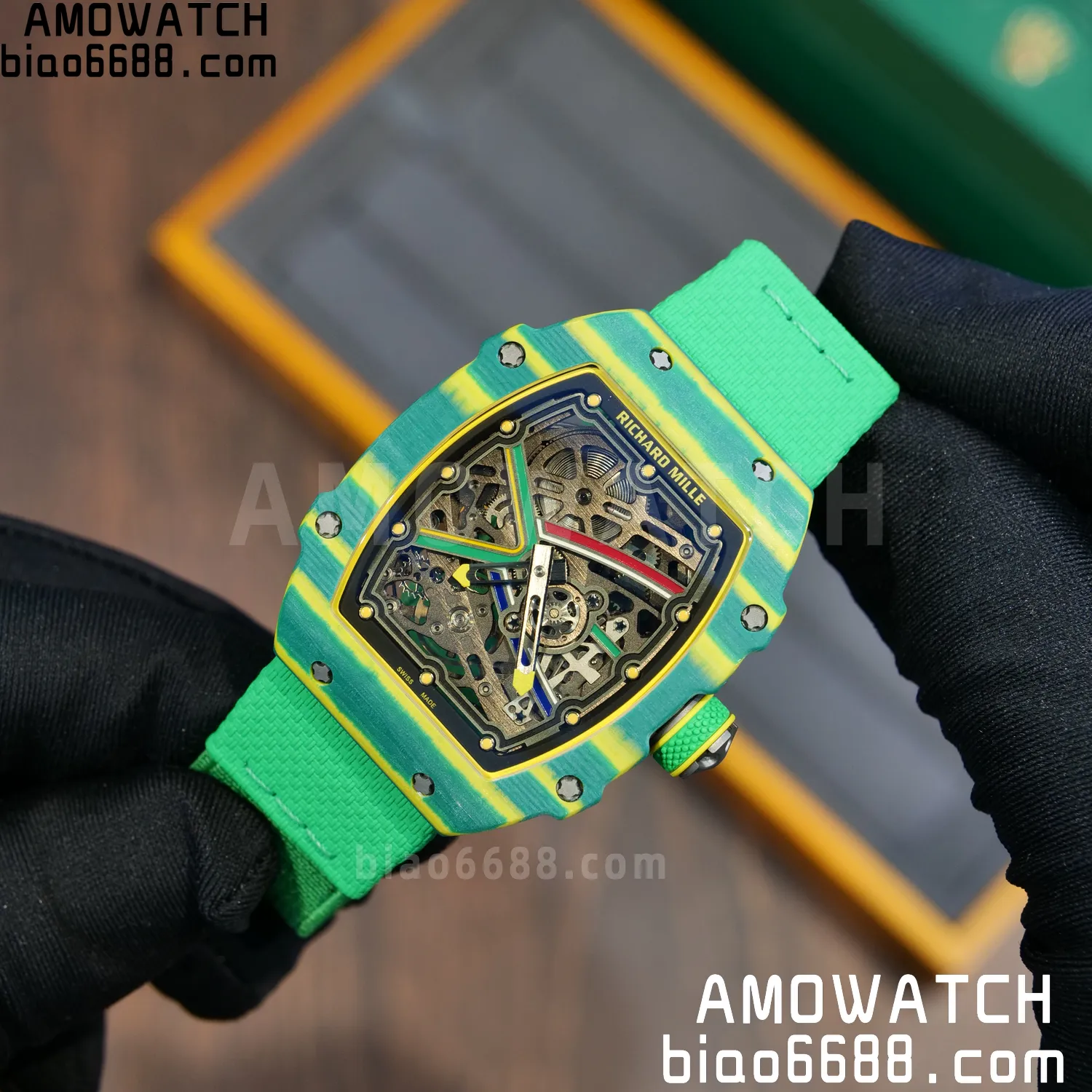 RICHARD MILLE RM67-02 Green NTPT AVF Best Edition Wayde van Niekerk on Green Nylon strap CRMA7 Clone 75 70ba458f80a320d AMO Watch
