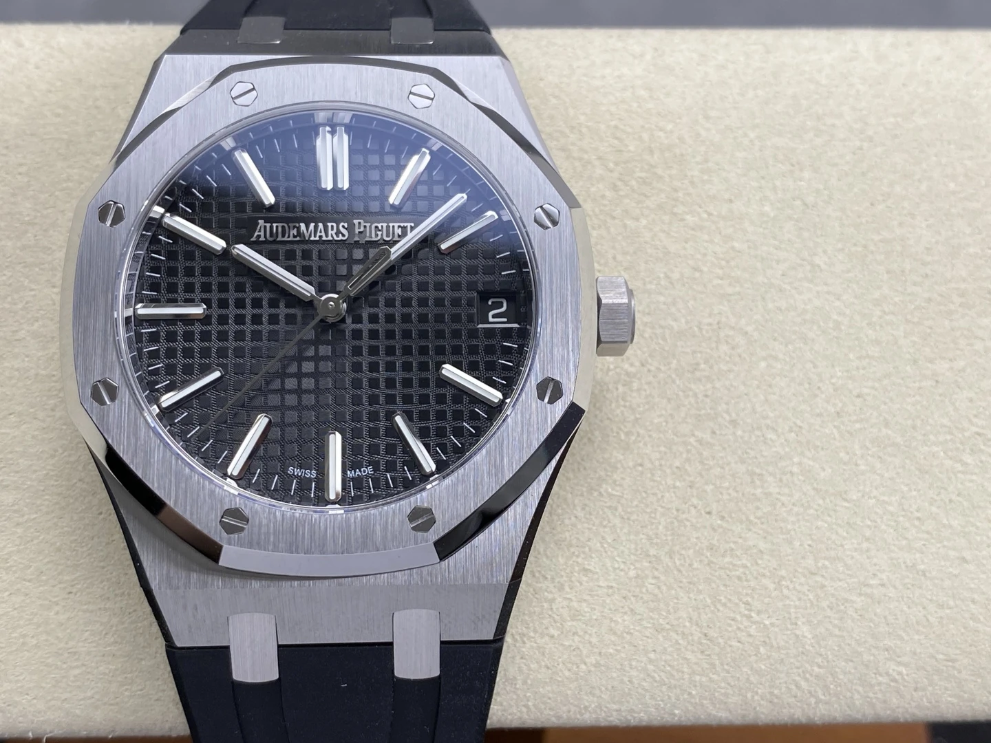 AP Royal Oak 41mm 15510ST SS DDF 1:1 Best Edition Black Dial on BlackRubber Strap SA4302 Super Clone 26 71de43f5bb72b3d AMO Watch