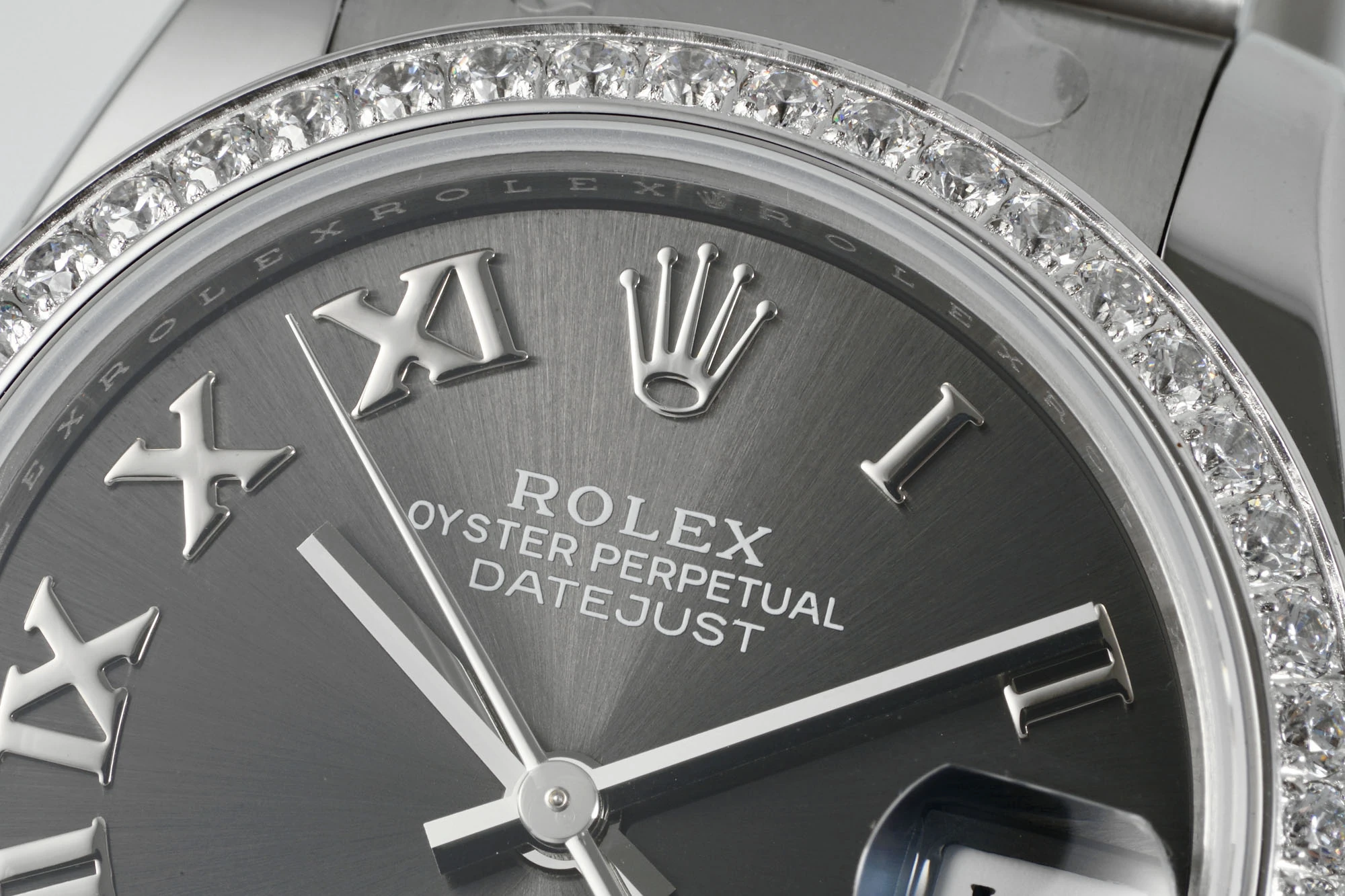 Rolex DateJust 31 278384 ARF 1:1 Best Edition 904L Steel Grey Roman Dial Diamond bezel on SS Oyster Bracelet 21 740d7242b2de408 AMO Watch