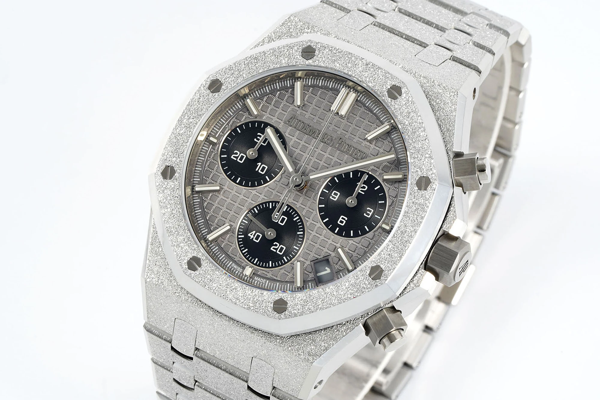 Royal Oak Chrono 26240 Frosted SS DDF 1:1 Best Edition Gray/Black Dial on SS Bracelet DD4401 Super Clone 21 74eff7726ac443c AMO Watch