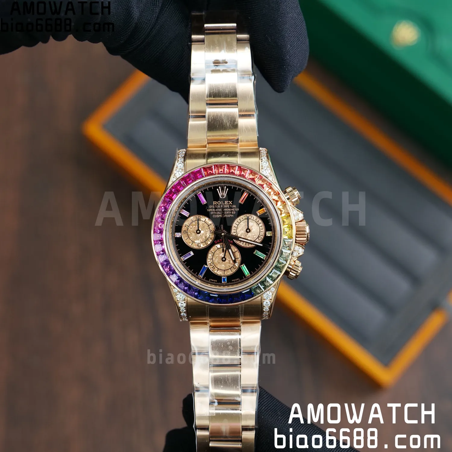 Rolex Daytona RG 116595 RX Factory 1:1 Best Edition Black Rainbow Dial on RG Bracelet DD4130 (Weighted)207g 66 75040a30fd6d9ce 阿默表行AmoWatch