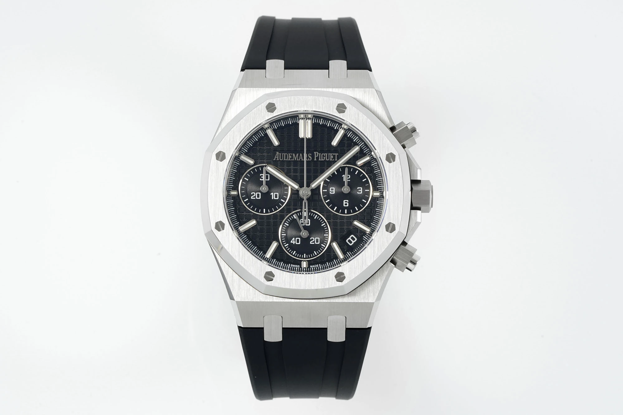 AP Royal Oak Chrono 26240 SS DDF 1:1 Best Edition Black Dial on Black Rubber Strap DD4401 Super Clone 19 759569305488322 AMO Watch