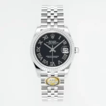 Rolex DateJust 31 278274 ARF 1:1 Best Edition 904L Steel Black Roman Dial on SS Jubilee Bracelet
