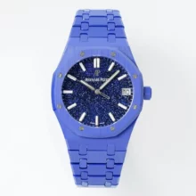 AP Royal Oak 41mm 15500 Blue Ceramic APSF 1:1 Best Edition Starry Sky Dial on Ceramic Bracelet A4302