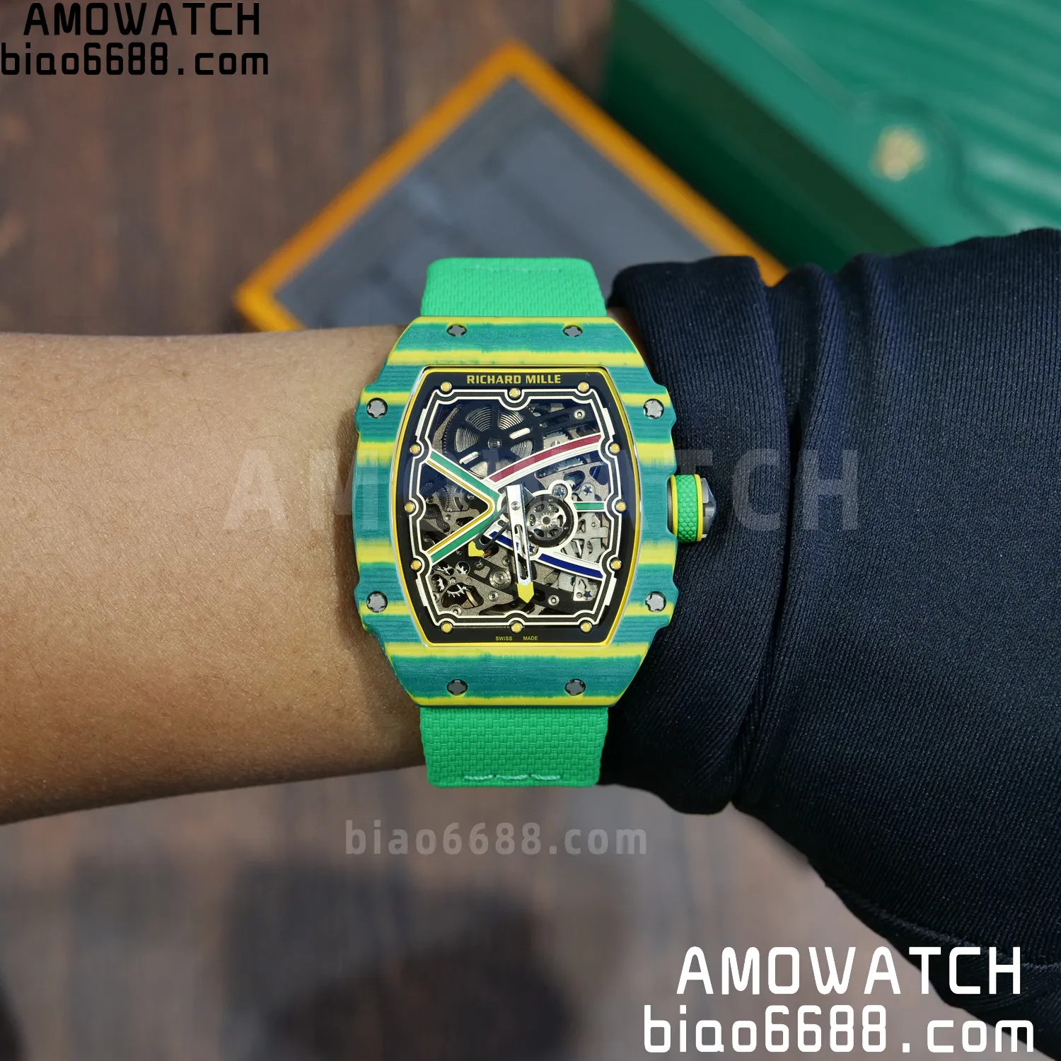 RICHARD MILLE RM67-02 Green NTPT AVF Best Edition Wayde van Niekerk on Green Nylon strap CRMA7 Clone 102 786a86e896f610e AMO Watch