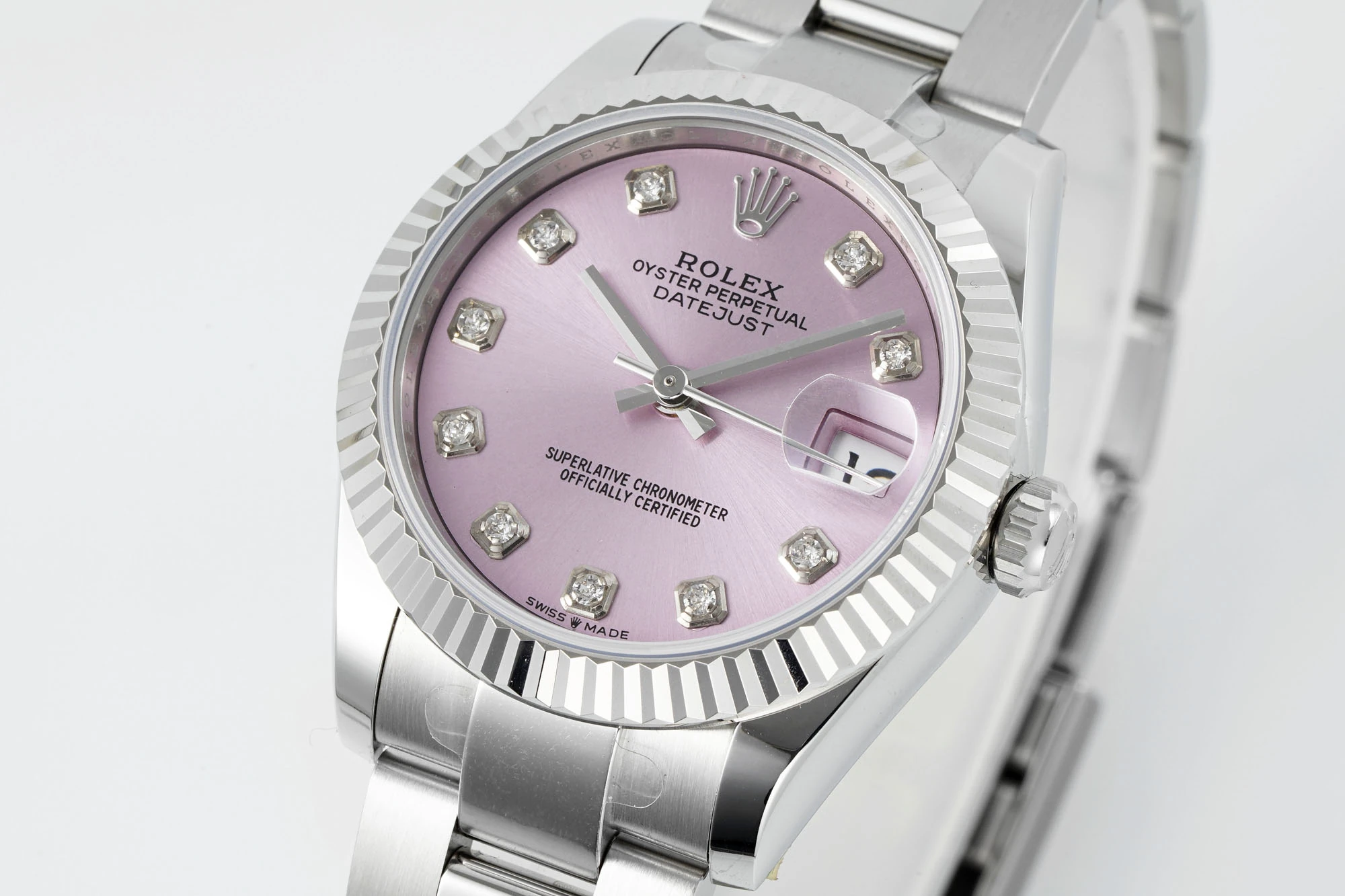 Rolex DateJust 31 278274 ARF 1:1 Best Edition 904L Steel Pink Diamonds Dial on SS Oyster Bracelet 21 7b9f6942c6af500 AMO Watch