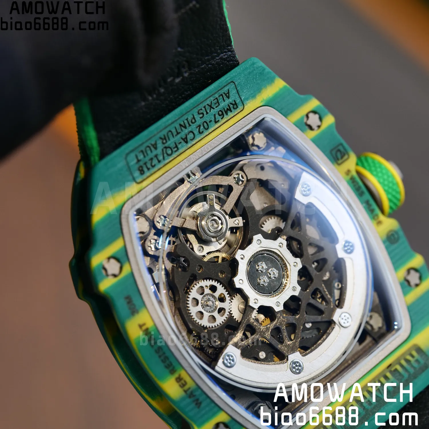RICHARD MILLE RM67-02 Green NTPT AVF Best Edition Wayde van Niekerk on Green Nylon strap CRMA7 Clone 94 7d8f784671fd1cb AMO Watch