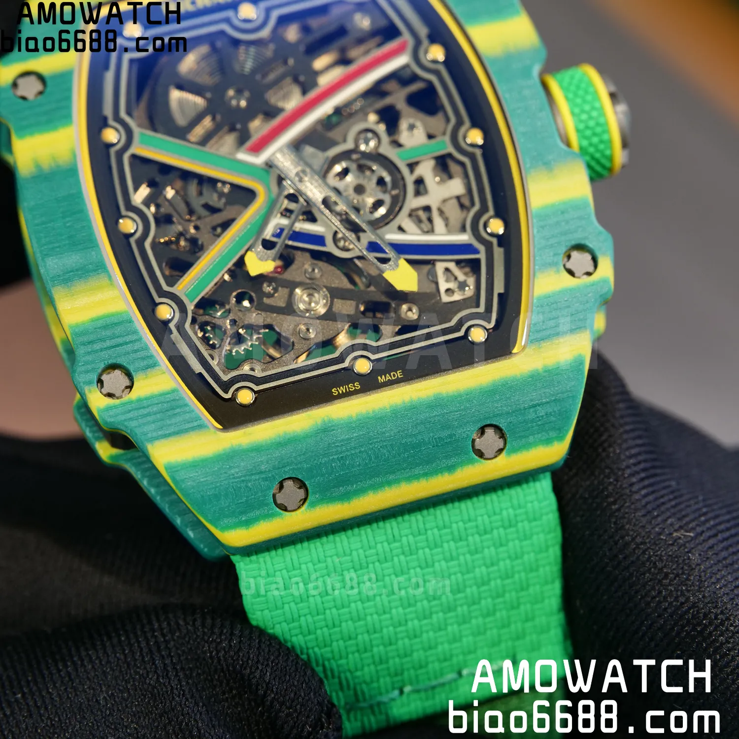 RICHARD MILLE RM67-02 Green NTPT AVF Best Edition Wayde van Niekerk on Green Nylon strap CRMA7 Clone 89 7edf3829cdc5390 AMO Watch