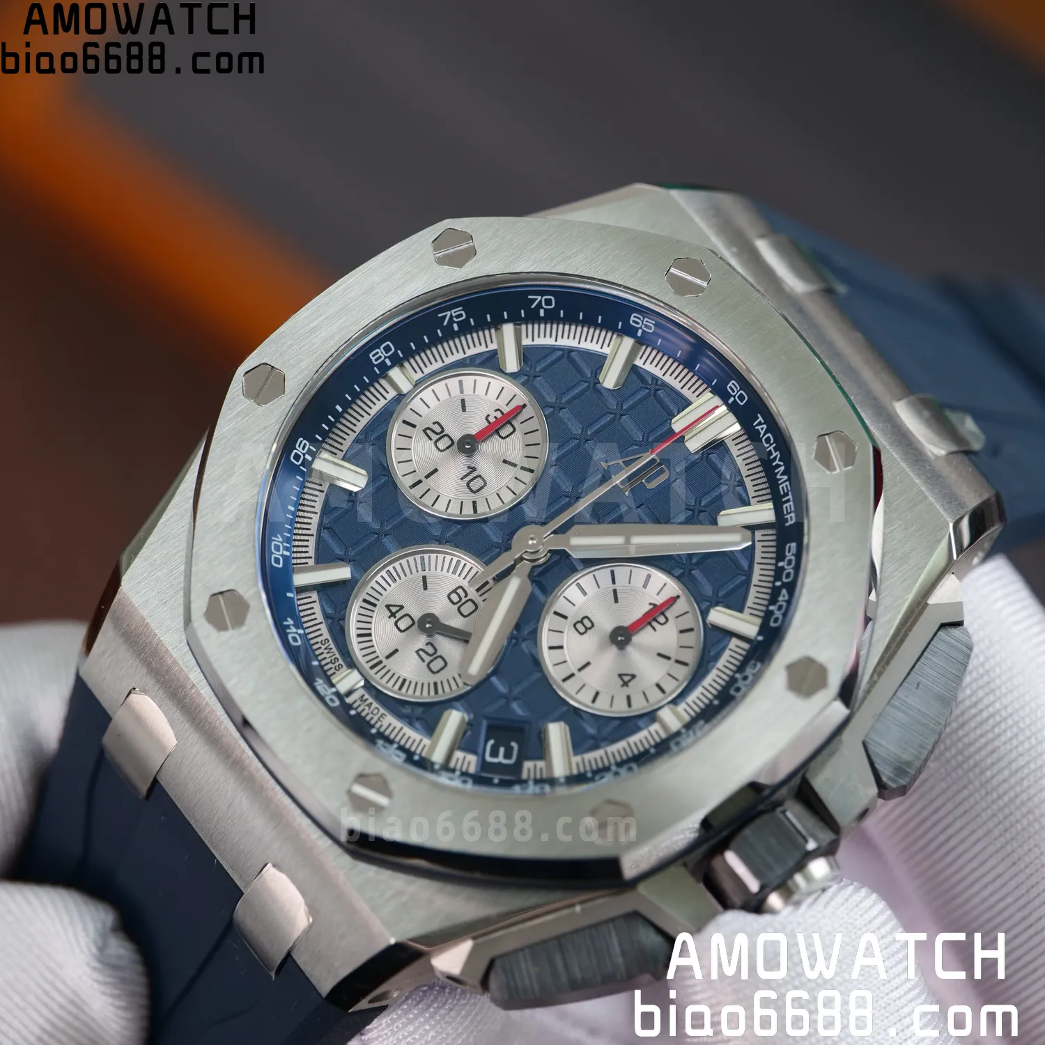 AP Royal Oak Offshore 43mm 26420 SS APSF 1:1 Best Edition Blue Dial on Rubber Strap Super Clone 4401 V2 (Free Sprung) 74 7f4f7f07b675b42 AMO Watch