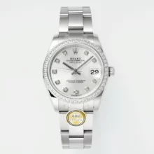 Rolex DateJust 31 278384 ARF 1:1 Best Edition 904L Steel White Roman Dial Diamond bezel on SS Oyster  Bracelet