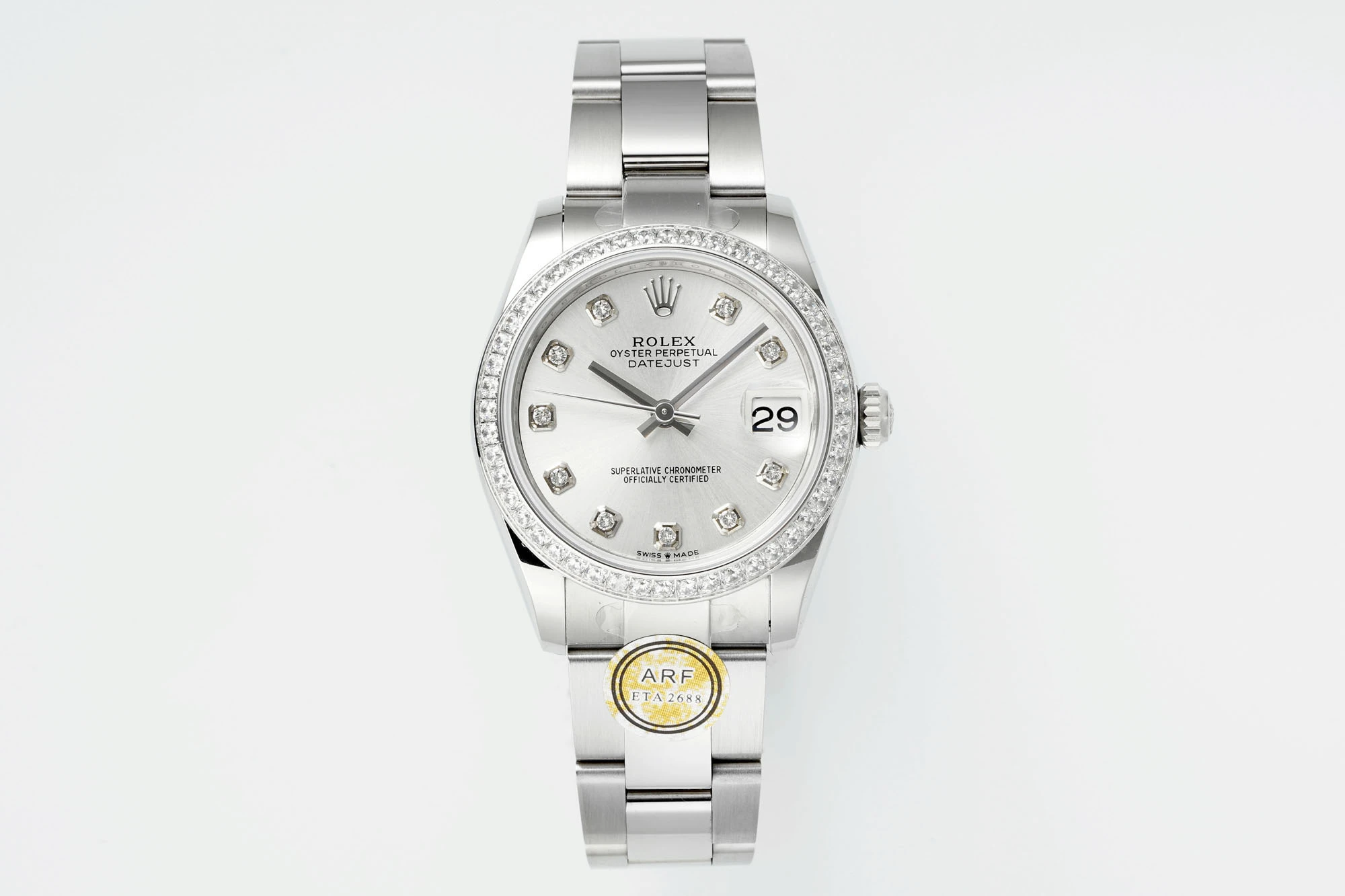 Rolex DateJust 31 278384 ARF 1:1 Best Edition 904L Steel White Roman Dial Diamond bezel on SS Oyster Bracelet 19 80f1104c8bf4fb5 AMO Watch