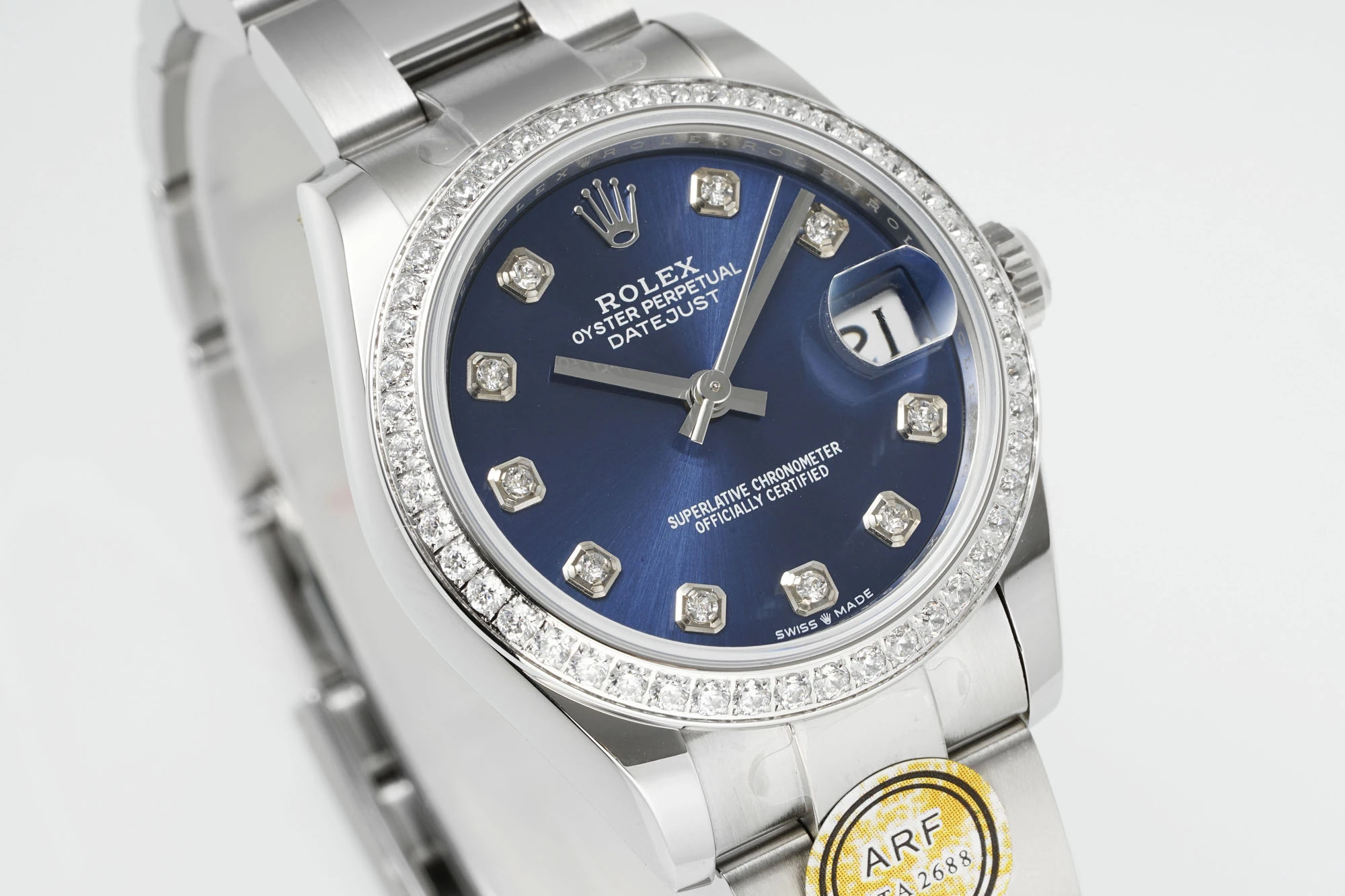 Rolex DateJust 31 278384 ARF 1:1 Best Edition 904L Steel Blue Diamond Dial Diamond bezel on SS Oyster Bracelet 23 812a07806560426 AMO Watch