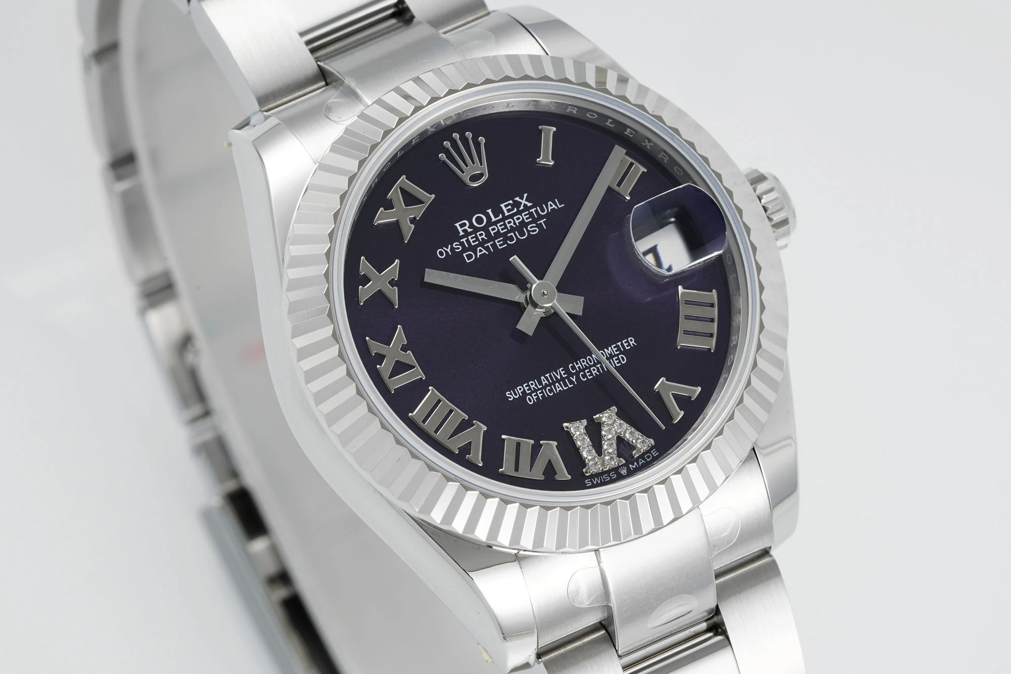 Rolex DateJust 31 278274 ARF 1:1 Best Edition 904L Steel Purple Roman Dial on SS Oyster Bracelet 21 8142f7416ebeb7d AMO Watch